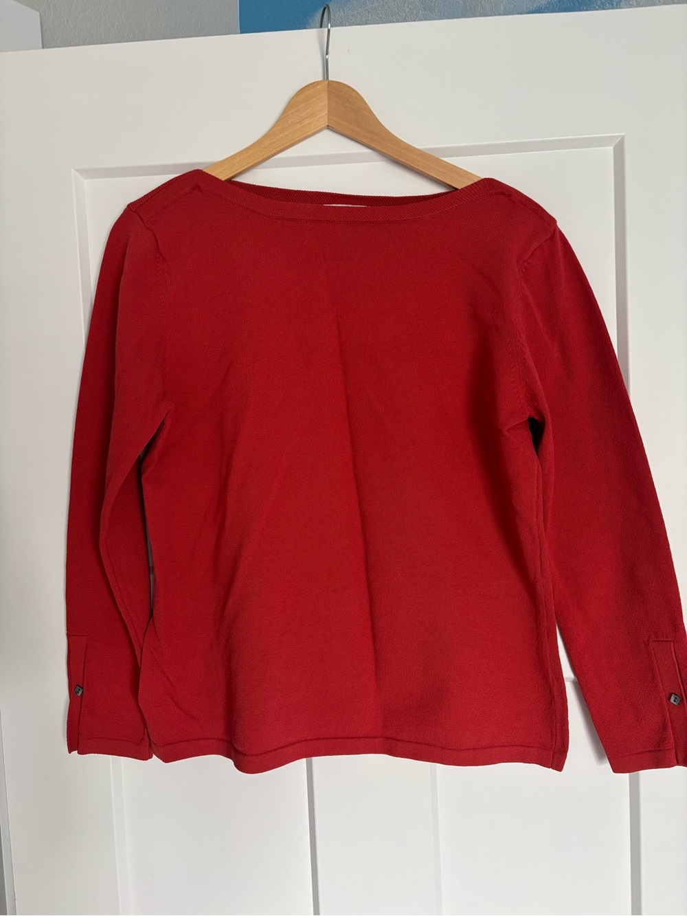 Talbots Red Long Sleeve Boatneck Knit Top